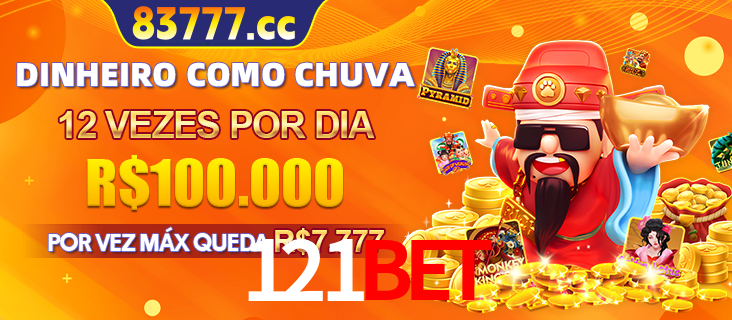 Banner do programa de recompensas Recomende para amigos do 121bet, detalhando os bônus por convidar amigos, com prêmios que chegam a R$288.888.